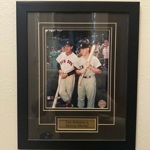 Ted Williams Mickey Mantle framed portrait.